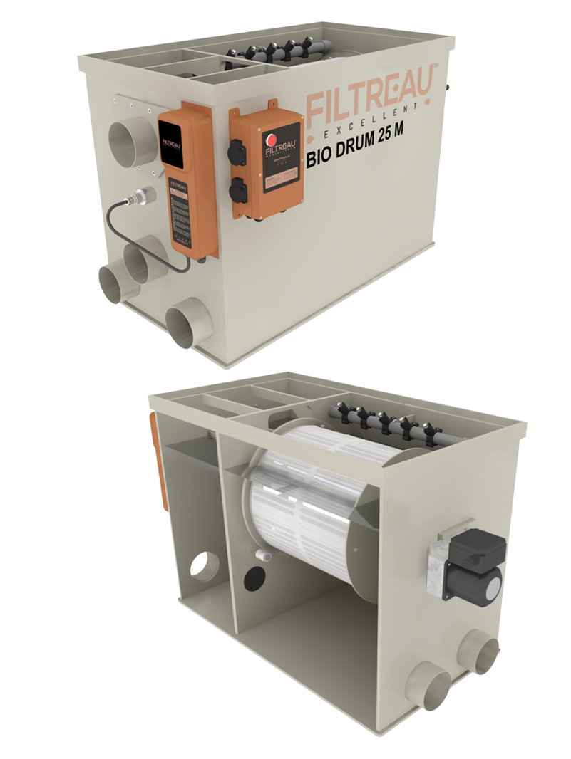 Filtr Filtreau Bębnowy Bio Drum 25 M Grawitacja/Pompa